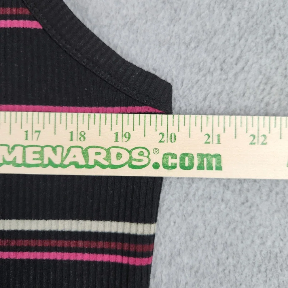 Lane Bryant Cardigan Top Set Womens 18/20 Black Pink Striped Ribbed Knit Stretch
